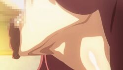 1boy 1girls animated baku_ane_otouto_shibocchau_zo! brother_and_sister censored cum cum_in_mouth fellatio female female_focus hayasaki_yurine incest large_penis older_sister pumping_cum red_hair saliva swallowing swallowing_bulge