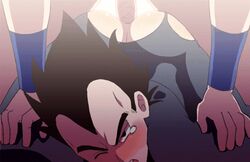 2boys anal animated ass bara black_hair blush boner dragon_ball dragon_ball_z erection jiggle liebro magnta male_only multiple_boys penis sex son_goku tears thrusting torn_clothes vegeta wince yaoi