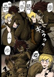 colored comic dickgirl english_text female freya_(mikoyan) full_colour futa_on_female futanari i_will_love_you_equal_to_the_number_of_scales_that_i_have! intersex interspecies kukuru_(mikoyan) lamia mikoyan monster_girl scalie snake snake_futa speech_bubble text tomboy uncensored