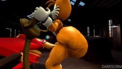 2016 3d aircraft airplane animated ass backsack balls big_penis canine darksorm erection fox furry huge_ass humanoid hyper male mammal penis solo sonic_(series) source_filmmaker tails twerking