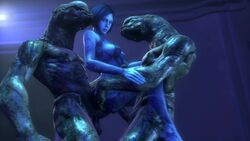 1girls 2boys 3d abs alien anal animated artificial_intelligence barefoot biceps blue_eyes blue_hair bob_cut breasts carrying cortana cortana_v2 double_penetration female female_focus female_on_feral femsub gangbang halo_(series) halo_4 highres interspecies large_penis male male_sangheili_(halo) maledom moaning monster muscular muscular_male nipples noname55 nude obliques pecs ribs sandwiched sangheili serratus_anterior sex short_hair sound source_filmmaker standing_sex straight threesome translucent_body transparent triceps vaginal_penetration veiny video x-ray