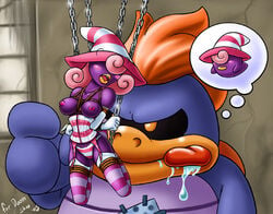 2005 2d ayvuir_blue blush bondage boo_(mario) breasts chains dark_skin garter_belt ghost mario mario_(series) nintendo nipples panties paper_mario paper_mario:_the_thousand-year_door pink_hair purple-skinned_female purple_skin shadow_siren shax_(artist) shaxbert shaz smooth_skin striped striped_panties striped_thighhighs thighhighs tubba_blubba vivian_(paper_mario) zettai_ryouiki