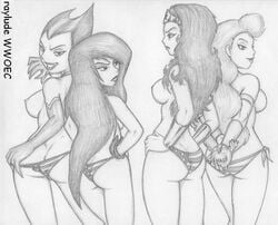 00s 2000s 2d 4girls amazon american_flag american_flag_bikini apple_of_discord big_breasts cartoon_network crossover danny_phantom dc dc_comics disney eris_(billy_and_mandy) female female_only goddess happy_female heroine horny_female human kim_possible monochrome multiple_females multiple_girls nickelodeon nipples penelope_spectra raylude shego straight_hair tagme the_grim_adventures_of_billy_and_mandy thin_female unhappy unhappy_female villainess wonder_woman wonder_woman_(series)