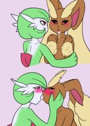 ambiguous_gender cum cum_in_mouth cum_kiss cum_swap cum_swapping flat_chest french_kiss gardevoir kissing lagomorph lopunny male no_breasts pokémon_(species) pokemon pokemon_(species) rabbit sharing_cum snowballing yoshimister