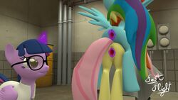 3d animal anus ass equine eyewear fastflight fluttershy_(mlp) friendship_is_magic glasses hooves horn horse magic mammal my_little_pony pegasus pony pussy rainbow rainbow_dash_(mlp) science source_filmmaker straight_hair twilight_sparkle_(mlp) unicorn wings