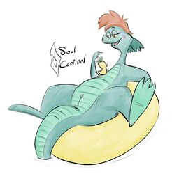 anthro anus blush brown_hair disney female green_scales hair loch_ness_monster marine nessie nessie_(disney) open_mouth pussy scales simple_background smile solo soulcentinel the_ballad_of_nessie tongue