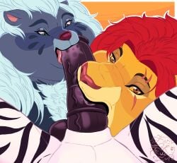 absurd_res anthro badger balls big_balls big_cheeks big_penis black_stripes bodily_fluids body_hair brown_eyes bunga chest_hair collaborative collaborative_fellatio collaborative_oral collaborative_sex colored disney equid equine faceless_character felid fellatio flat_colors fur gay genitals grey_body grey_fur group hair hi_res honey_badger kion_(the_lion_guard) licking lion lionberrymochi looking_at_viewer male male/male male_only mammal mane mustelid musteline obese oral orange_body orange_fur overweight pantherine penile penis penis_lick red_mane saliva sex striped_body stripes the_lion_guard the_lion_king tongue tongue_out trio white_body white_hair yaoi yellow_body yellow_fur zebra