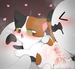 2_tails absurd_res anal anal_sex andromorph anthro anus ass ass_up bodily_fluids breath calico_cat cum cum_from_ass cum_from_vagina cum_in_ass cum_in_vagina cum_inside domestic_cat erection felid feline felis female female_penetrated feral from_behind_position fucked_silly fur genital_fluids genitals ghost green_eyes group group_sex hand_on_back heart_symbol hi_res humanoid_genitalia humanoid_genitalia_on_feral intersex interspecies leafeon0927 leaking_cum looking_pleasured male male/female mammal multi_tail multicolored_body multicolored_fur nude open_mouth orgasm penetration penile penile_penetration penis penis_in_ass penis_in_vagina plump_labia saliva saliva_on_tongue saliva_string seductive sex shaking spirit sweat sweat_on_penis sweaty_butt sweaty_genitalia tail tears teeth tongue tongue_out trembling trio vaginal_fluids vaginal_penetration vulva white_body zoophilia
