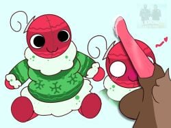 1girls 2d 2d_(artwork) 2d_artwork bobette_(dandy's_world) clothed cock_worship dandy's_world deer deer_penis objectification penis plush plushie plushophilia red_body rudie_(dandy's_world) thatsexyrat