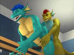 3d anal animated dragon locker_room male rednax xander_the_blue yaoi