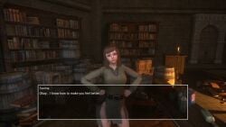action animated apron eyeball eyeball_gag gag game_cg gameplay gun hooded_female missionary_position monster_girl pistol rifle sack sack_on_head savina_(sin_spire) shotgun sin_spire submachine_gun tagme trailer video