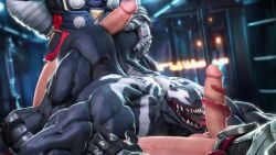 3boys 3d anal anal_insertion anal_sex animated ass bara domredsins erection faceless_male fangs from_behind gay half-dressed hotdogging human human_male interspecies interspecies_threesome long_tongue loop male male/male male_human/male_alien male_only marvel marvel_comics marvel_rivals muscular muscular_male penetration penis penis_between_ass sharp_teeth sound symbiote tagme thor_(marvel) thor_(marvel_rivals) threesome thrusting_into_ass venom venom_(marvel) venom_(marvel_rivals) video yaoi