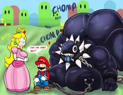 2girls anthro areola ass belly bent_over big_breasts big_butt black_body breast_grab breast_squish breasts breasts_bigger_than_head chain_chomp chains chompette female giantess gigi_(thecoatl034) huge_breasts huge_butt huge_hips huge_thighs hyper hyper_ass hyper_breasts hyper_butt hyper_thighs mario mario_(series) mini_giantess nintendo nipple_chain nipple_piercing nipples open_mouth piercing princess_peach shiny shiny_skin solo squish super_mario_bros. superbone thick_thighs wide_hips