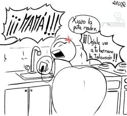 angry_expression angry_face angry_female colombian_female dishwasher eli_drawings0 kitchen_sink mamá_de_xiaro milf xiaro