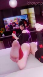 1girls 3d accessory awkward_smile big_breasts black_hair blender book bracelet choker epic_games feet feet_up fingering fortnite fortnite:_battle_royale fully_nude goth goth_girl hand_gesture heart_symbol ichorpop laying_down laying_on_stomach masturbation morgan_myst_(fortnite) nude presenting pubic_hair puffy_pussy pussy reading ring shy solo solo_focus two-tone_hair vagina watermark