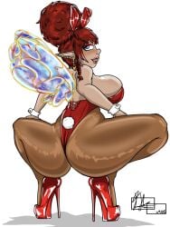 ass ass_focus big_breasts bunny_girl bunnysuit dae fanart leotard pixie tiny_pixie_dae tinypixiedae vtuber vtuberfanart vtubers