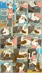absurd_res anal anal_sex anthro anus belly big_belly big_penis bodily_fluids clothed clothing comic coprophilic_intercourse crowbarcrow cum cum_in_ass cum_inside dialogue dirty_anal dirty_ass_to_mouth domestic_cat duo excessive_feces faceless_character faceless_male feces feces_in_ass feces_in_mouth feces_on_ground feces_on_penis felid feline felis furry furry_only gay genital_fluids genitals grabbing_from_behind grabbing_head hair hi_res huge_cock inside_train male male/male mammal markings onomatopoeia oral pawpads penetration penis pink_anus pink_pawpads public public_sex public_transportation raised_tail scat scatplay sex sound_effects speech_bubble striped_markings striped_tail stripes tail tail_markings tan_body text thought_bubble white_hair yaoi yellow_sclera