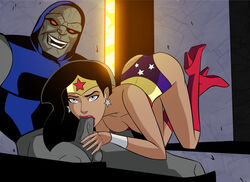 1boy 1girls amazon balls black_hair blue_eyes bracelet bracelets breasts dark_hair darkseid dc dc_comics dcau earrings enemies enemies_to_lovers enemies_with_benefits fellatio female heroine interspecies justice_league justice_league_unlimited lipstick long_hair male mistermultiverse nipples nude oral oral_sex penis red_eyes sex sitting straight superheroine supervillain testicles the_new_gods tiara topless uncensored veiny_penis villain villain_on_heroine wonder_woman wonder_woman_(series)