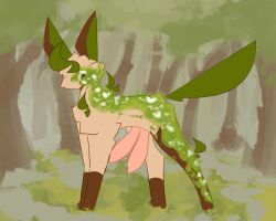 2_penises animal_genitalia animal_penis animated anthro blinking blush blush_lines bodily_fluids brown_body brown_fur canine_genitalia canine_penis cum cum_on_ground cum_pool cum_pooling cum_puddle eeveelution ejaculation flower flower_(anatomy) forest forest_background fur generation_4_pokemon genital_fluids genitals grass green_body green_eyes green_fur hemipenes hi_res leaf leaf_ears leaf_hair leaf_on_head leaf_tail leafeon leaning leaning_backward leaning_forward leg_markings letacosalad male male_only markings multi_genitalia multi_penis narrowed_eyes nature nature_background nervous nintendo orren_(leafeon) penis petals plant plant_hair pokemon pokemon_(species) pseudo_hair raised_tail shocked socks_(marking) solo squint squinted_eyes submissive submissive_male tail tail_down tail_motion tan_body tan_fur throbbing throbbing_penis thrusting tree white_flower wood