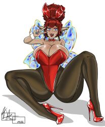 big_breasts bunny_girl bunnysuit dae fanart leotard pixie tiny_pixie_dae tinypixiedae vtuber vtubers