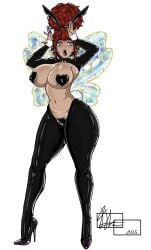 big_breasts big_nipples bunny_girl bunnysuit dae fanart pasties pixie reverse_bunnysuit tiny_pixie_dae tinypixiedae vtuber vtuberfanart vtubers