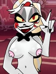 2_fangs amazon_prime belly_button big_breasts big_eyelashes black_bowtie black_lip black_lips black_lipstick black_nail_polish black_nails black_nose blonde_hair bowtie breasts breasts_out charlie_morningstar charlie_morningstar_(hazbin_hotel) chill_expression eyebrows eyelashes eyeliner eyeshadow fangs grey_eyeshadow hair hair_tie hair_ties hazbin_hotel holding_hips hotel hotel_backround ibispaint_(artwork) ibispaintx looking_at_viewer naked naked_female no_bra no_panties nude_female open_mouth peace_sign peace_symbol pink_nipples ponytail red_cheeks red_iris red_irises rosie_cheeks seducing seductive_eyes seductive_gaze seductive_look seductive_mouth seductive_smile self_upload shaved_pussy shiny_tits shiny_titties teeth teeth_showing teeth_visible tongue waist_grab waist_up white_hair white_skin yellow_eyes yellow_sclera