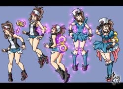 1girls alternate_costume blue_eyes brown_hair doll doll_girl doll_joints dollification female female_only gloves hat hilda_(pokemon) inanimate_transformation key kyo-domesticfucker nintendo pokemon pokemon_bw ponytail salute smile toy toy_transformation transformation transformation_sequence wind-up_key wind-up_toy