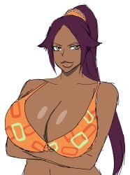 bleach female momiji_(artist) shihouin_yoruichi shonen_jump shueisha tagme twitter_link weekly_shonen_jump weekly_shounen_jump