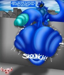 3_toes 4_fingers absurd_res animal_humanoid anthro balls big_balls big_breasts big_feet big_penis blue_body blue_fur blue_hair bone_breaking breasts canid canine claws clenching_balls clothed clothing cock_vore cybernetics cyborg death digestion digestion_noises fatal_vore feet fingers fur futanari genitals hair hi_res hoodie huge_balls huge_cock humanoid hyper hyper_balls hyper_genitalia hyper_penis intersex long_tail machine mammal mammal_humanoid open_mouth partially_clothed penile penis protogen protogen_visor sitting sitting_on_wall smug smug_face sokoyo_owo solo sound_effects spread_legs spreading starry_(sokoyo_owo) struggling struggling_prey tail text toes topwear unwilling_prey vore yellow_eyes