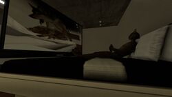 3d animated bed canine feline feral humanoid_penis khajiit male mammal masturbation nude penis pornography skyrim source_filmmaker the_elder_scrolls vincewolf were werewolf wolf yaoi