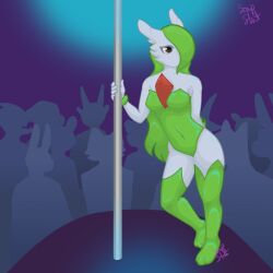 1:1 1girls 2024 abstract_background anthro artist_signature clothed clothing crowd female female_focus furry gardevoir green_hair humanoid image long_hair lopunny medium_breasts nintendo no_mouth orange_eyes pokefusion pokemon pokemon_(species) pokephilia pole pose posing signature stage standing strip_club stripper stripper_pole thick_thighs video_games wide_hips