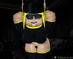 1girls 3d black_clothing breasts im_sandra roblox roblox_avatar robloxian rusmynth shades sunglasses tagme tape_on_pussy thighs tongue tongue_out valkyrie_helm yellow_hair youtube youtuber