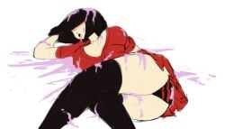 1girls big_ass black_hair delta_(desiredelta) desiredelta female female_focus female_only grimace_shake light_skin mary_(desiredelta) original panties thick_thighs white_background