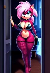 ai_generated ass breasts magenta_fur pink_hair pussy seductive seductive_look smile sonia_the_hedgehog sonic_(series) sonic_the_hedgehog_(series) sonic_underground