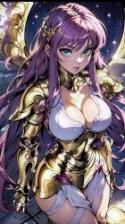 1girls ai_generated armor ass athena_(saint_seiya) battle_armor big_ass big_breasts big_butt breasts breasts_focus deity eyebrows eyelashes fat_breasts female female_focus female_only goddess hips legs legs_together long_hair purple_hair saint_seiya saori_kido shounen_jump solo solo_female solo_focus thighs very_long_hair voluptuous voluptuous_female wide_hips