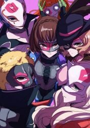 ann_takamaki brainwashed brainwashing empty_eyes haru_okumura lipstick makoto_niijima mask masked_female masked_male mind_control persona persona_5 persona_5_royal persona_5_tactica ryuji_sakamoto sakura_futaba yusuke_kitagawa yuyuy_00