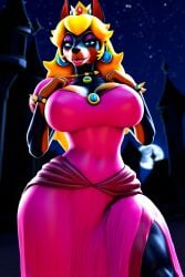 1girls 3d ai_generated anthro blonde_hair blue_eyes cleavage cosplay crown doberman dress earrings eyeshadow female_focus furry_female furry_focus furry_only giant_breasts hands_on_breasts large_breasts long_hair looking_at_viewer majorfluffy mario_(series) mature_female novelai parody pink_dress princess_peach smile solo solo_female swept_bangs thick_thighs tight_dress wide_hips