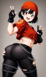 ai_generated ass dragon_ball_gt dragon_ball_z pan_(dragon_ball) pan_gt red shirt