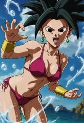 ai_generated bikini dragon_ball dragon_ball_(series) dragon_ball_super female female_only kefla kefla_(dragon_ball) mrfluffypotato saiyan summer