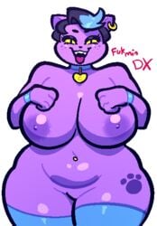 anthro areola big_breasts breasts catty_(undertale) erect_nipples feline female fukmin-dx huge_breasts mammal nipples nude pussy solo undertale video_games