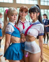 3d ai_generated big_breasts breasts chastity_device femboy futanari intersex looking_at_viewer male pale-skinned_futa realistic sissy small_breasts smiling_at_viewer