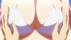 1boy 1girls animated bikini_top breast_grab hentai large_breasts nipple_tweak pov pov_hands tagme video