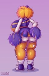 2024 2d 2d_(artwork) 2d_artwork anthro ass ass_focus avian beak big_breasts big_butt bird blue_eyes bow_(disambiguation) breasts bubble_ass bubble_butt busty butt cheerleader cheerleader_costume cheerleader_outfit cheerleader_uniform chicken chicken_girl chuck_e_cheese_(franchise) cleavage digital_art digital_drawing_(artwork) digital_media_(artwork) furry_breasts furry_female galliform gallus_(genus) helen_henny huge_ass huge_breasts huge_butt leggings mascot phasianid pom_poms purple_eyeshadow purplehorny ripped_leggings short_skirt sneakers thick thick_hips thick_legs thick_thighs white_feathers wide_hips wide_thighs yellow_hair