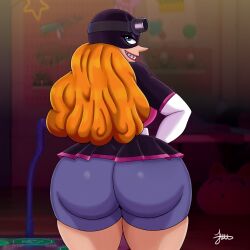 ass ass_focus big_ass big_butt bubble_ass bubble_butt despicable_me despicable_me_4 juuzouthegoat poppy_prescott purple_shorts redhair shorts skirt smiling smiling_at_viewer