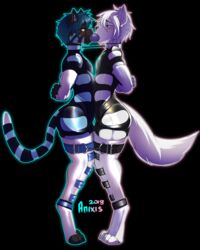 2018 2boys anixis anthro arms_behind_back black_background black_fur black_nose blue_collar blue_eyes blue_fur blue_hair blush bondage bound bound_together canine clothed clothing collar conditional_dnp dipstick_tail double_dildo_deepthroat duo feline forced_partners fur gag gay hair hi_res linked_collar male malesub mammal multicolored_fur multicolored_tail multiple_boys multiple_subs nelis_(selinmalianis) open_mouth oral orange_eyes rubber sex_toy shiny sige_(sige) simple_background standing stripes tight_clothing toes two_tone_fur white_collar white_fur white_hair yaoi