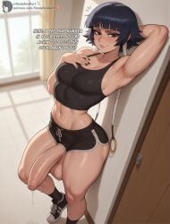 1futa 2025 abs ai_generated armpits ass balls black_eyes black_hair black_nails bleach blush bodily_fluids breasts caption curtains dripping english_text foreskin from_above futa_only futanari hands_behind_head high_resolution highres indoors lips looking_at_viewer motion_lines nail_polish narrow_waist navel penis precum precum_drip precum_string seductive seductive_eyes seductive_look seductive_smile self_upload shadyfox short_hair sneakers socks soifon solo solo_focus solo_futa stable_diffusion standing sui-feng sunlight sweat sweatdrop sweaty talking_to_viewer tank_top teeth testicles text thick_thighs upper_teeth window