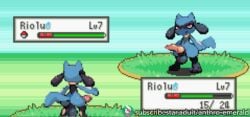 anthroemerald ass backsack balls big_ass canine_penis gameplay_screenshot knot male mod penis pixel_art pokemon pokemon_(species) pokemon_anthro_emerald riolu small_but_hung smaller_male smug sprite standing thick_thighs