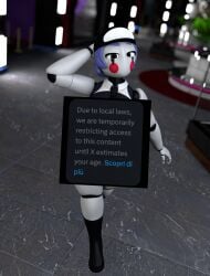 1girls 3d 3d_(artwork) c4d censored female five_nights_at_freddy's five_nights_at_freddy's:_security_breach fnaf nightbotgrey nsfw rendering solo solo_female staffbot stuffbot stuffbot_(nightbotgrey) x