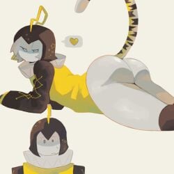 ass ass blocky_body disgusted_face femboy forsaken_(roblox) half_naked heart helmet no_panties pouting ringmaster_(forsaken) roblox roblox_game robloxian sexmaster99 shocks tiger_tail white_skin