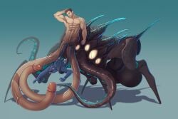 anthro balls big_balls canid canine duo genitals helaviskrew hi_res huge_balls human humanoid_genitalia humanoid_penis hybrid hyper hyper_balls hyper_genitalia male male/male male_taur mammal monster multi_eye muscular not_furry penis taur tentacle unbirthing unusual_anatomy vaginal_penetration vore what